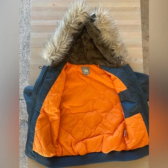 Spiewak Hooded Bomber Jacket Coat Faux Fur Medium - Picture 6 of 8